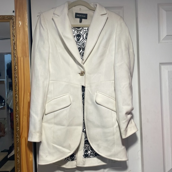 $3900 Philipp Plein Black Skull lining Fitted Single Button tail Coat size Small - Picture 2 of 8